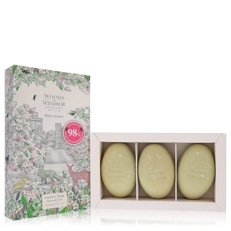 White Jasmine Three 2.1 oz Luxury Soaps By Woods of Windsor For Women